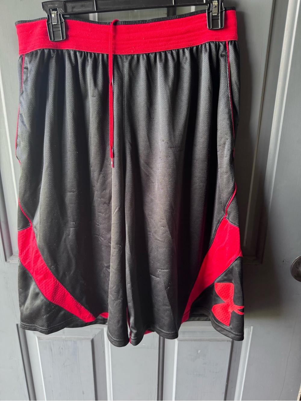 Under Armour Black with Red Accent Men's Athletic Shorts